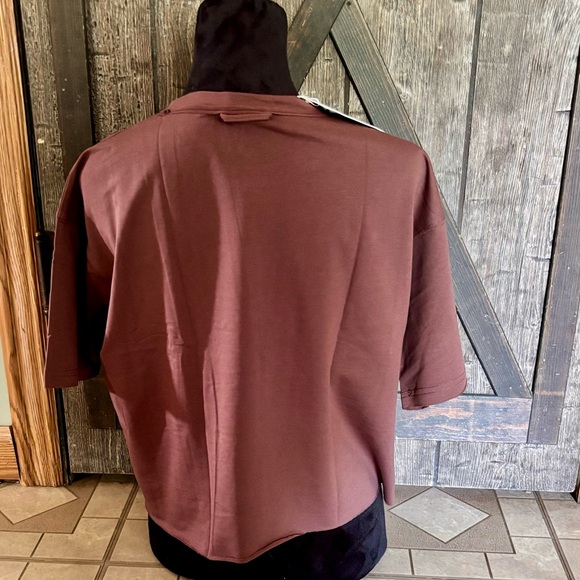 Oversized Workout Shirts for Women Short Sleeve Small - Picture 4 of 5